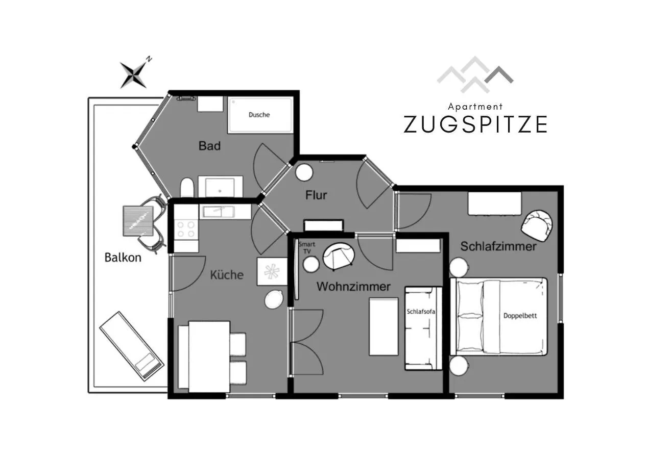 Das Bergquartier - Ferienwohnung Zugspitze 오버라우 0*,  독일